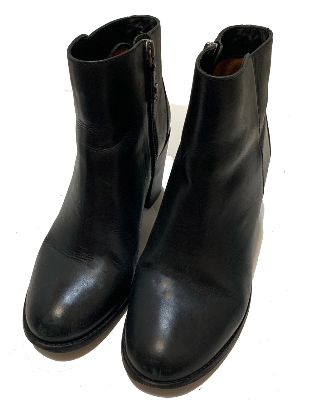 Trask Women's Black Leather Ankle Boots - Classic Zip Booties